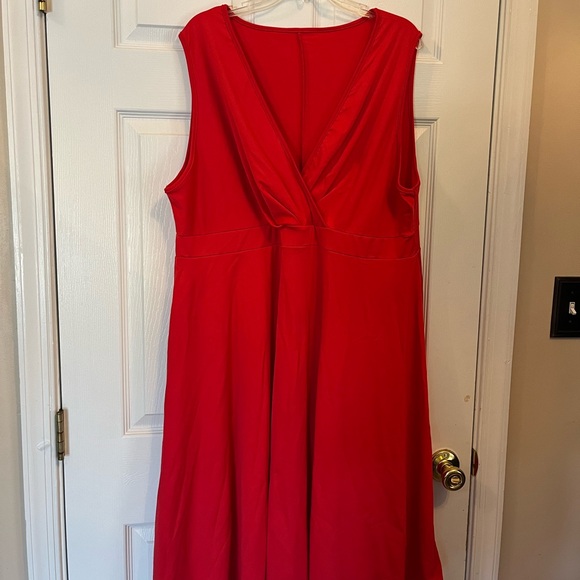 Women's Plus Size Elegant Peplum Summer Evening Party Cocktail Red Dress 20W - Picture 7 of 9